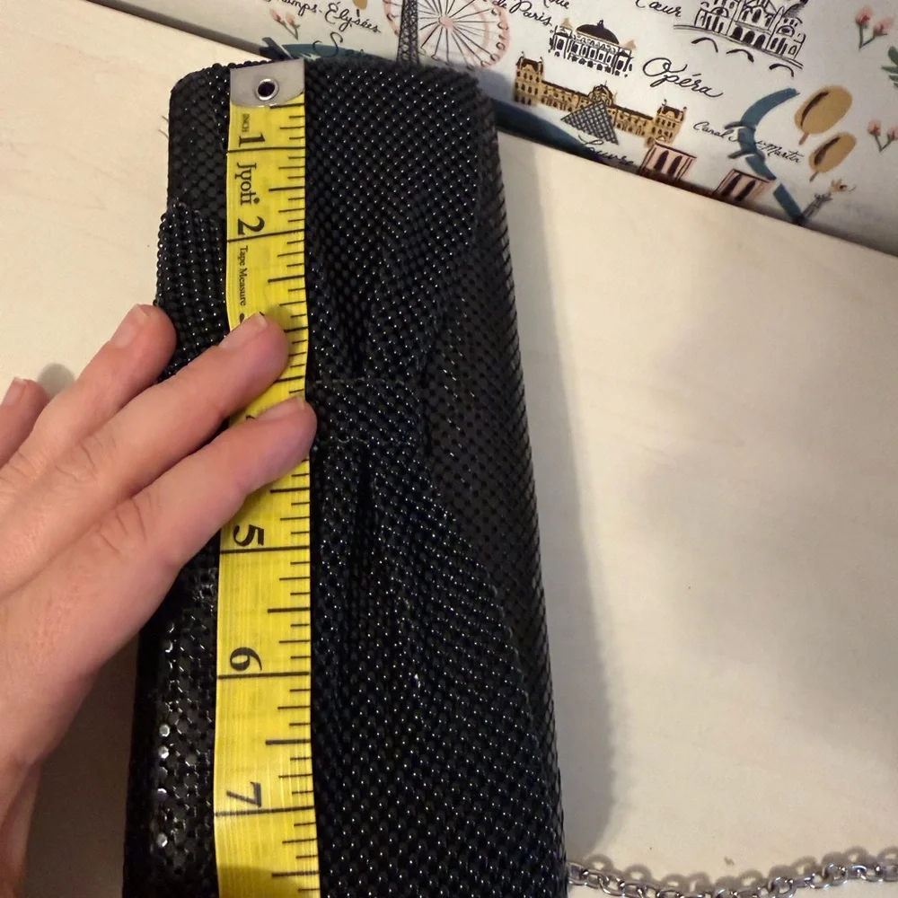 Jessica McClintock Black Sequin‎ Clutch with Bow